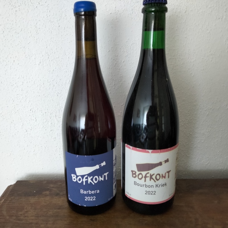 2 Full bottles Bofkont lambic, 75 cl.