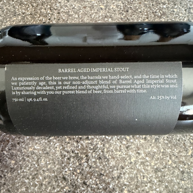 Side Project: Beer:Barrel:Time: 2024 & 2025, Double Barrel Stout Aged in Artifact Bourbon Barrels, Derivation Blend #21