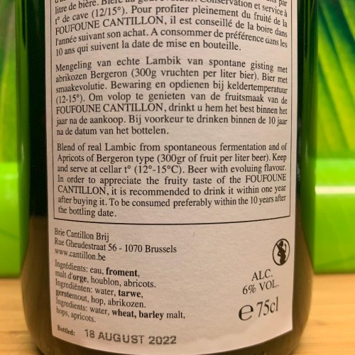 1 bottle (75cl) of CANTILLON FOU FOUNE 2022