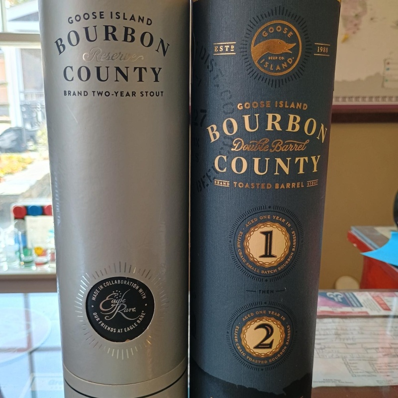 Goose Island Eagle Rare 2023 and Elijah Craig Double Barrel 2021