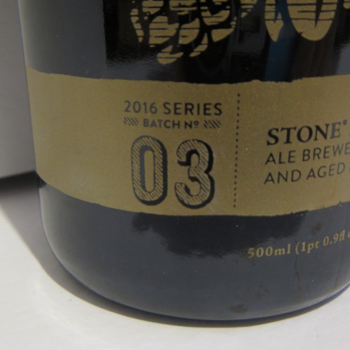 Stone Xocoveza Charred Bourbon Barrel Aged Stout 2016 Batch No 03, 500ml Bottle