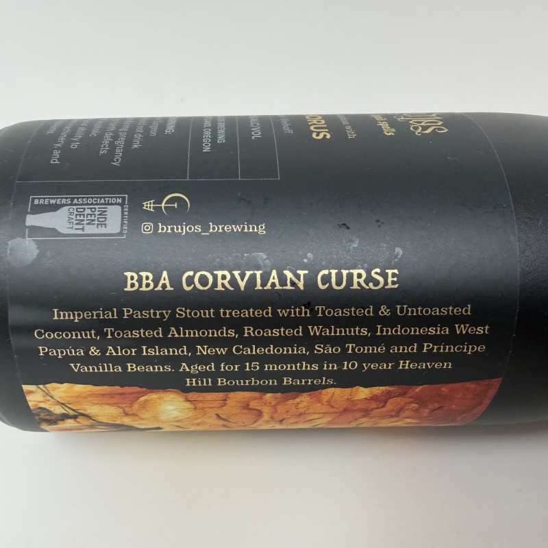 Brujos x Horus - BBA Corvian Curse 500ml Bottle Pastry Stout Bourbon Barrel Aged