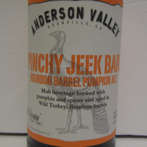 Anderson Valley Pinky Jeek Barl Bourbon Barrel Pumpkin Ale 2015, 22oz bottle