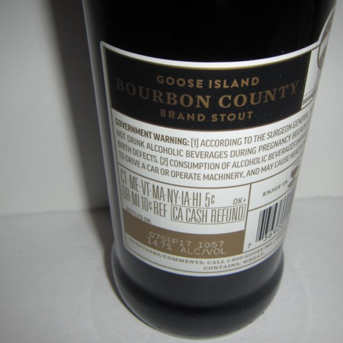 Goose Island 2017 Bourbon County Brand Stout, 12 oz bottle