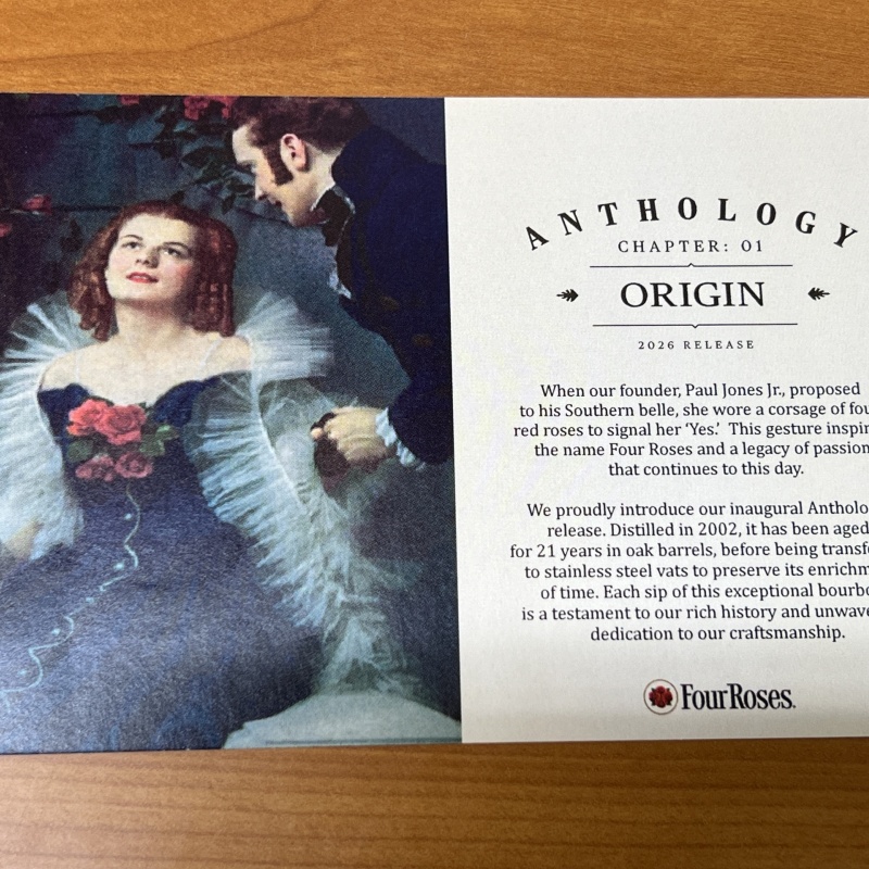 Four Roses 21yr Anthology 2026 Origin Visitor Center Release  - Tier 5 - 124.4 Proof