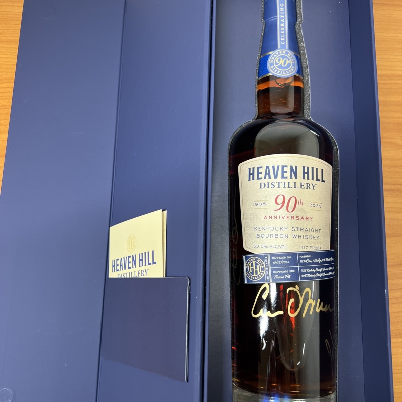 Heaven Hill 90th Anniversary - Signed - Kentucky Straight Bourbon Whiskey - 107 Proof / HH90 / HH 90