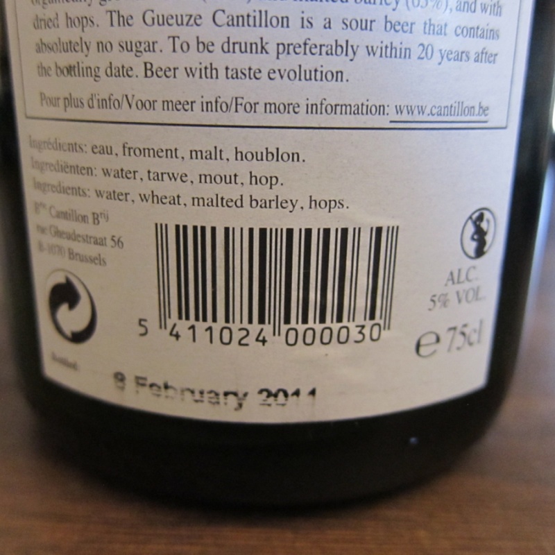Cantillon Gueuze 100% Lambic Bio 2011 750