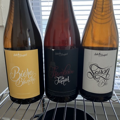 Side Project Biere Blanche 10 year, Framboise Du Fermier 10 year and Saison Du Ble 10 year