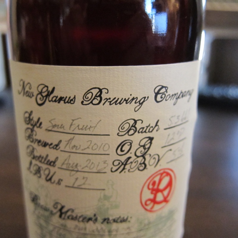 New Glarus VSB Very Sour Blackberry 2013 R&D