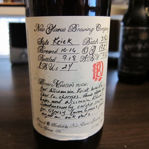 New Glarus KRIEK Cherry Lambic 2018 R&D