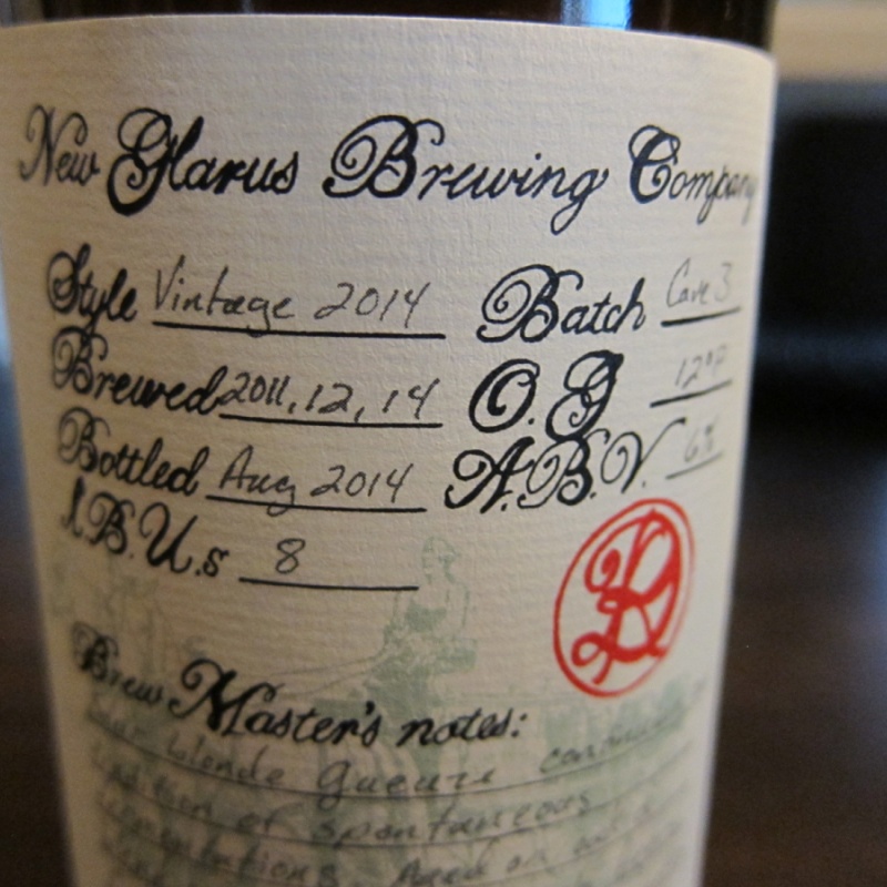 New Glarus Vintage 2014 Sour Blonde Gueuze R&D