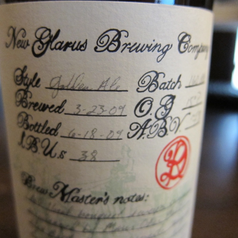 New Glarus Golden Ale 2009 R&D