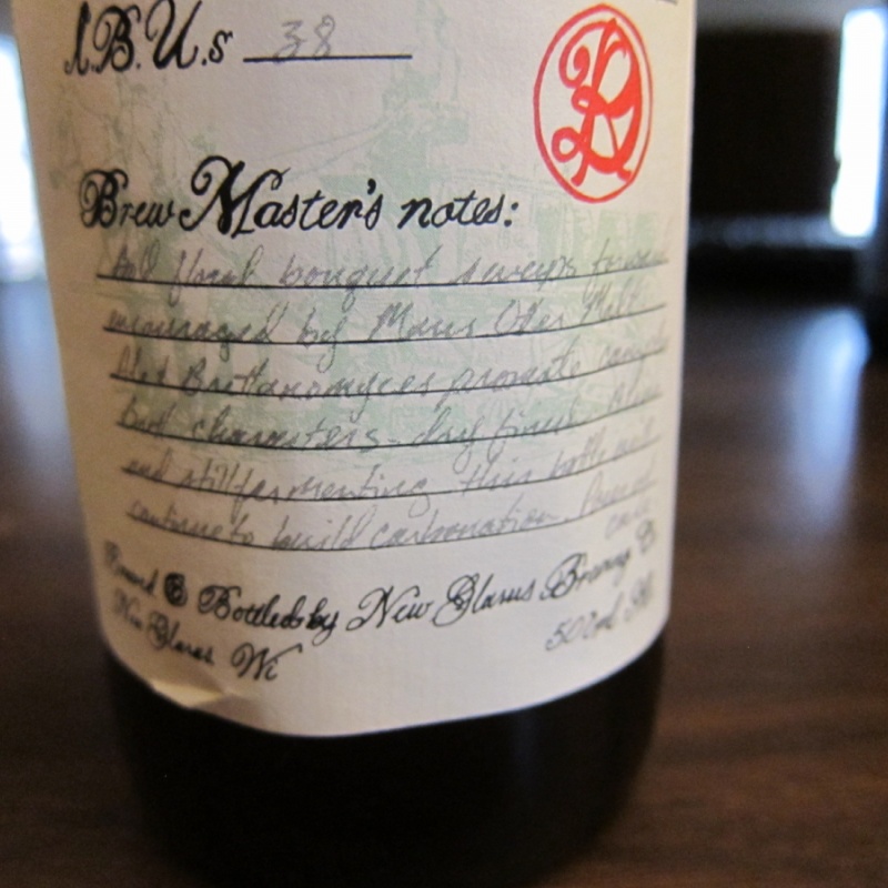 New Glarus Golden Ale 2009 R&D