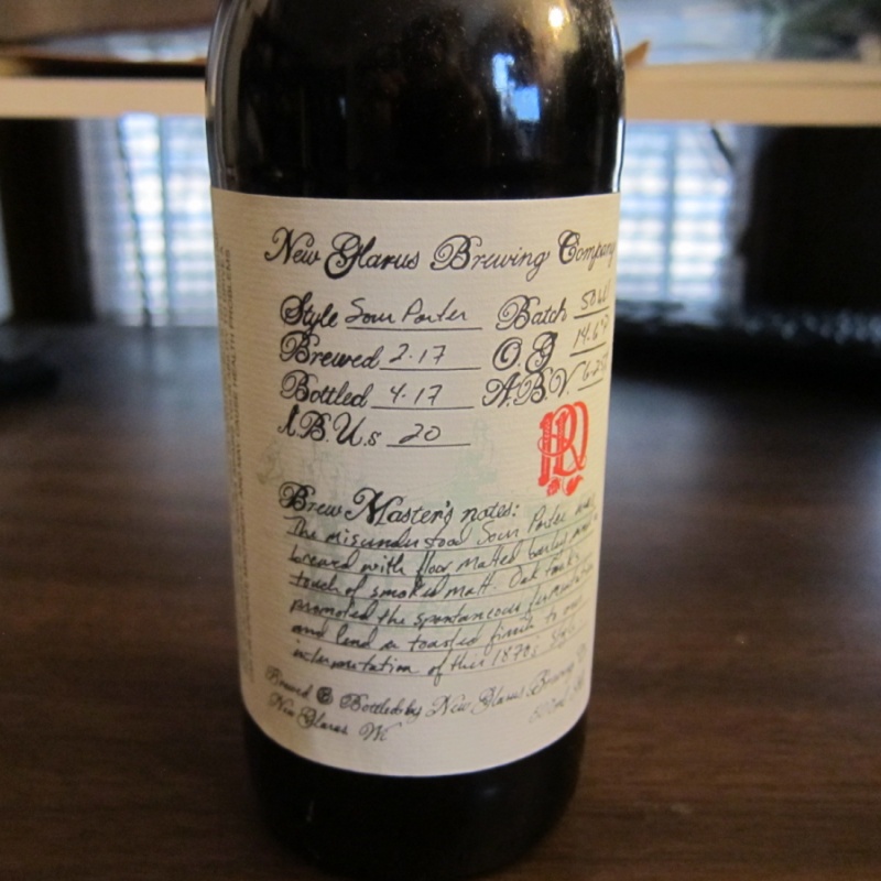 New Glarus Sour Porter 2017 R&D