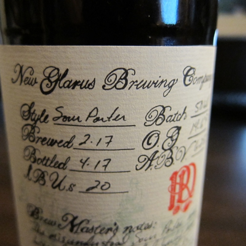 New Glarus Sour Porter 2017 R&D