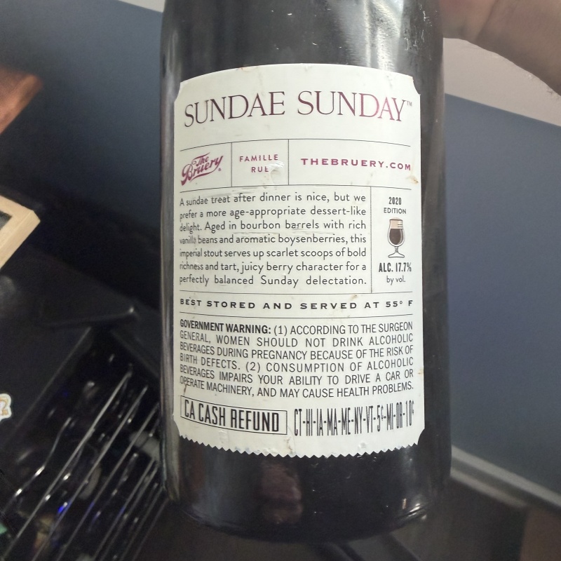 Sundae Sunday. The Bruery