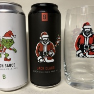 Bakes Grinch Sauce & Jack Claus 2025 Christmas Beers Triple IPA TIPA Quadruple QIPA & Glass