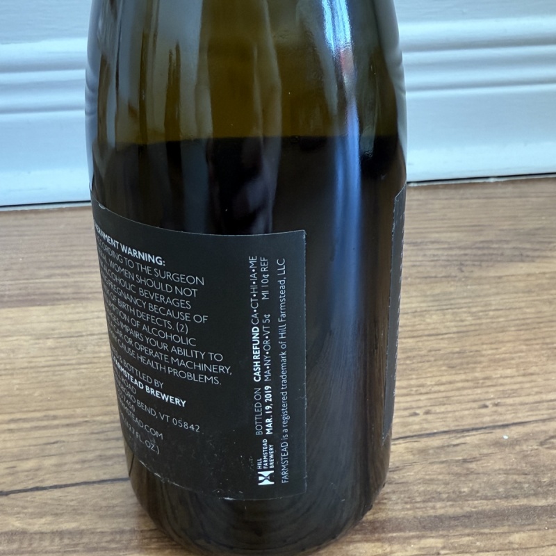 2019 Hill farmstead Gin BA Brother soigne