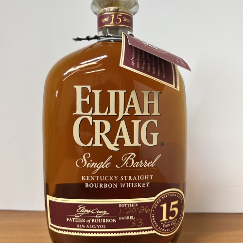 Elijah Craig Single Barrel 15yr  - 108 Proof / 15 Years Old / EC15 - Barrel 33 or 34