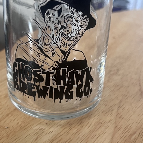 Limited edition ghost hawk Halloween glass