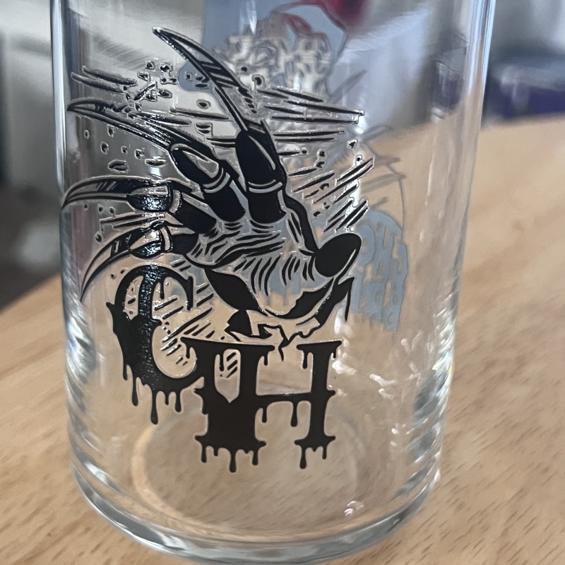 Limited edition ghost hawk Halloween glass