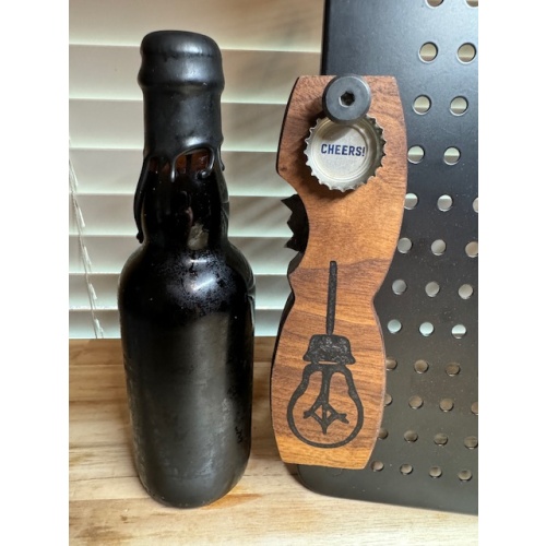 Side Project - Lightbulb - Fan Tribute - Beer Bottle Opener - Made from Walnut from Wisconsin