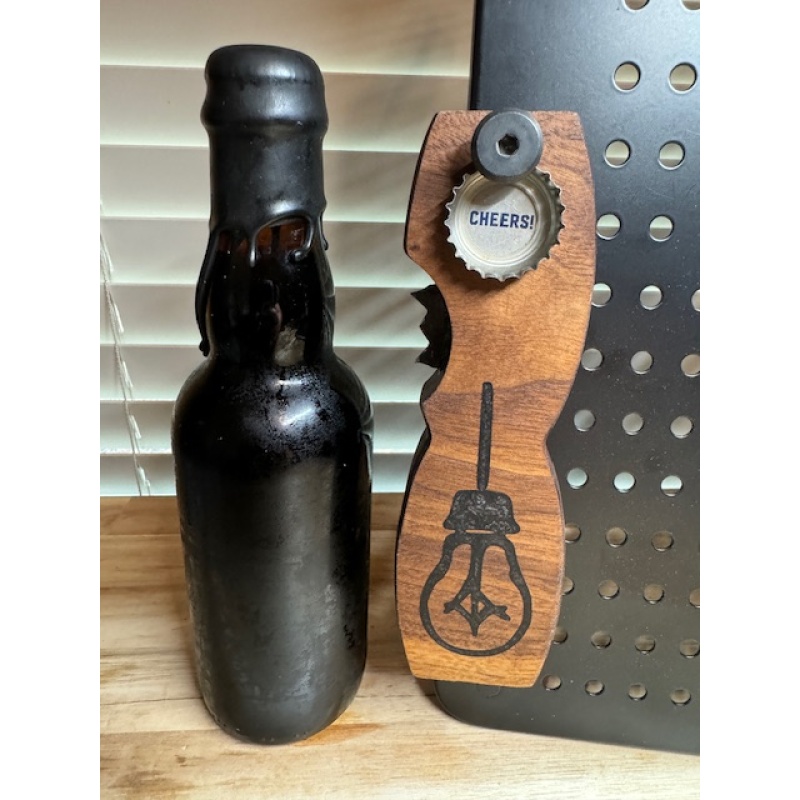 Side Project - Lightbulb - Fan Tribute - Beer Bottle Opener - Made from Walnut from Wisconsin