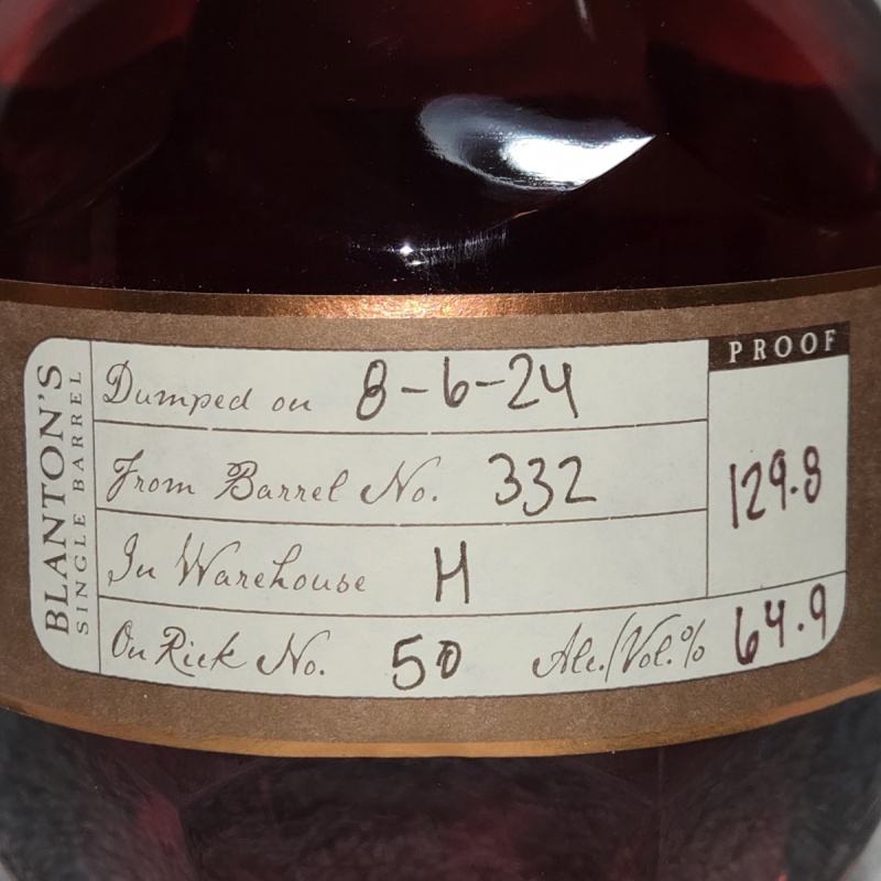 Blanton's Straight from the Barrel "O" 8/6/24