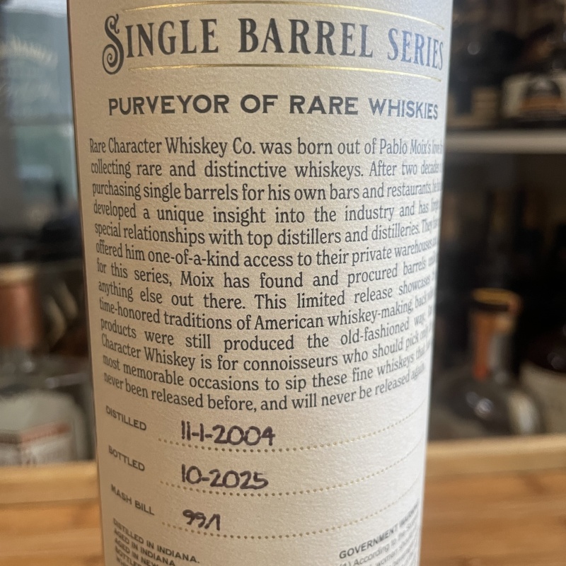 Rare Character 20 Year American Light Whiskey(Hazmat)!!!