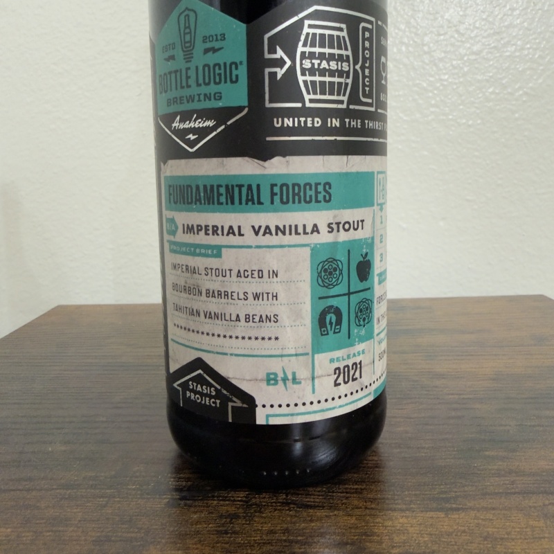 Bottle Logic Brewing Fundamental Forces - 2021 Release - Bourbon Barrel Aged Imperial Vanilla Stout - Tahitian Vanilla - 500ml - Batch 003