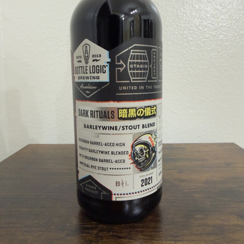 Bottle Logic Brewing Dark Rituals 2021 - Bourbon Barrel Aged Barleywine/Stout Blend - High Gravity Barleywine + Imperial Rye Stout - 500ml - Batch 001
