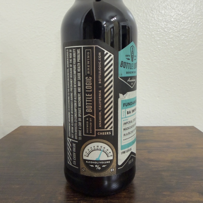 Bottle Logic Brewing Fundamental Observation 2019 - Bourbon Barrel Aged Imperial Vanilla Stout - Madagascar Vanilla Beans - 500ml - Stasis Level 01