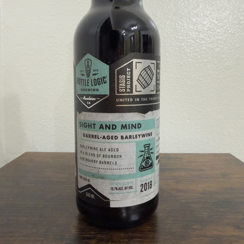 Bottle Logic Brewing Sight and Mind 2018 - Bourbon + Brandy Barrel Aged Barleywine Ale - Stasis Project Level 1 - 500ml - 13.7% ABV