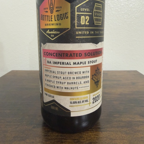 Bottle Logic x Mikerphone Concentrated Solution 2020 - Bourbon + Maple Syrup Barrel Aged Imperial Maple Stout - - 500ml - Stasis Level 02