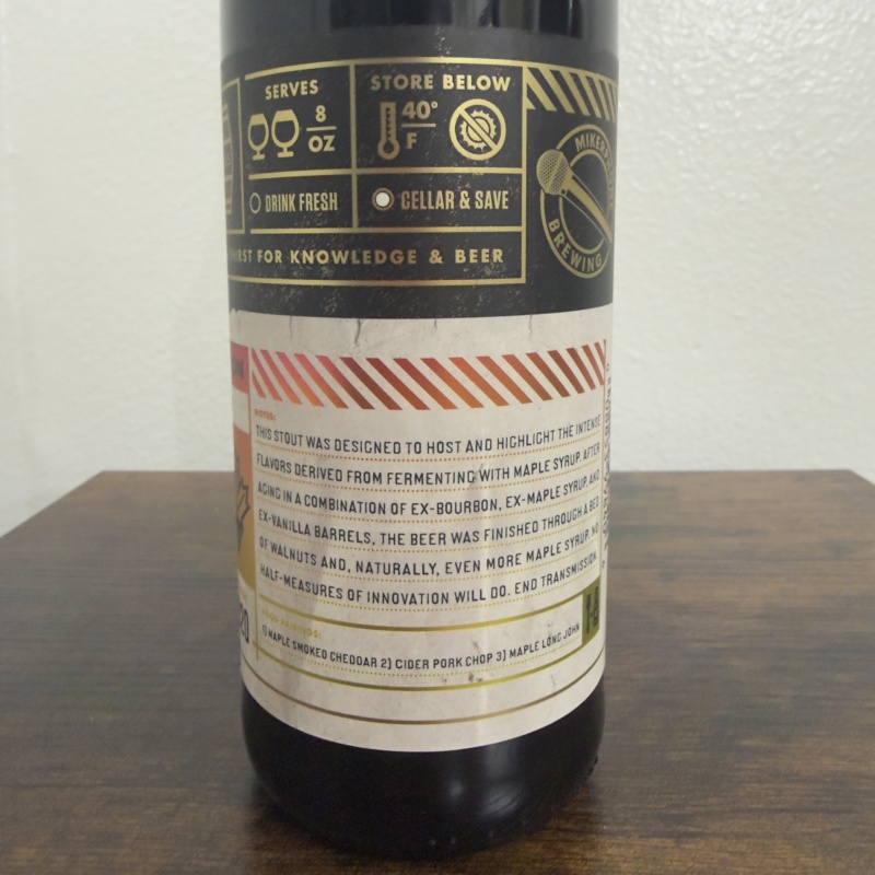 Bottle Logic x Mikerphone Concentrated Solution 2020 - Bourbon + Maple Syrup Barrel Aged Imperial Maple Stout - - 500ml - Stasis Level 02