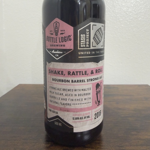 Bottle Logic Brewing Shake Rattle & Roll 2018 - Bourbon Barrel Aged Strong Ale - Neapolitan Milkshake Inspired - 500ml - Stasis Level 1