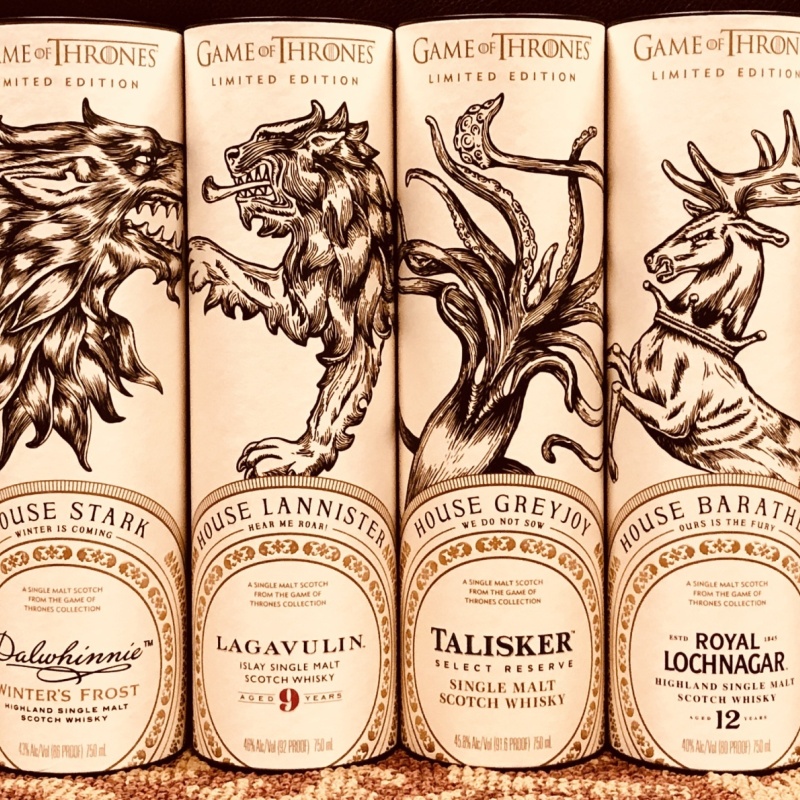 Full set of game of thrones scotches!