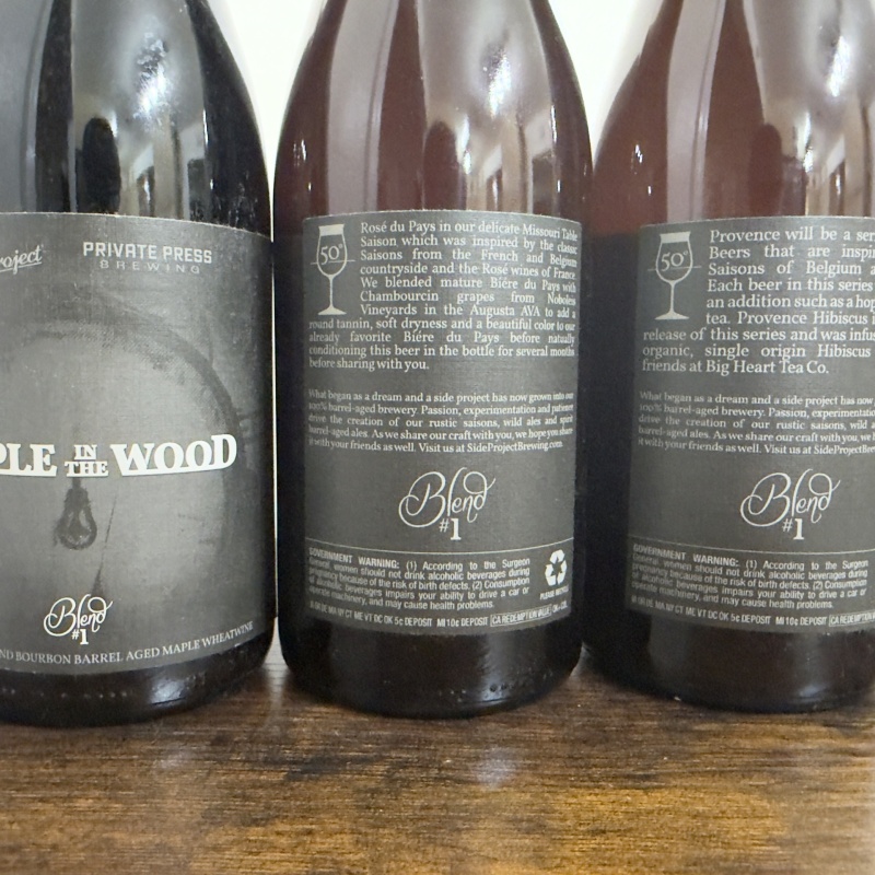 Side Project Vintage Vault 6-Pack ∼2015-2017 - Barrel-Aged Farmhouse/Wild Ales w/ Private Press Collab - 750ml Corked Bottles