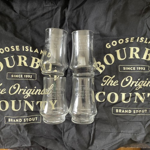 Goose Island Bourbon County Glass Set + Totes