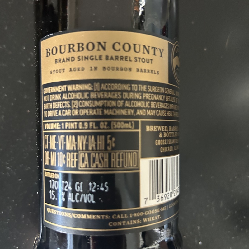 Goose Island single barrel