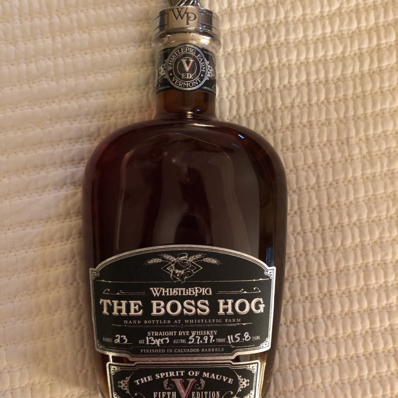 Whistlepig Spirit Of Mauve fifth edition The Boss Hog