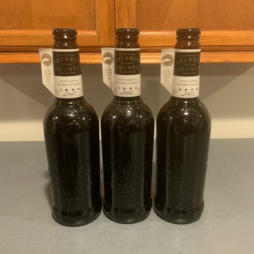 2021, 2022, and 2023 Goose Island Bourbon county Brand Stout BCBS
