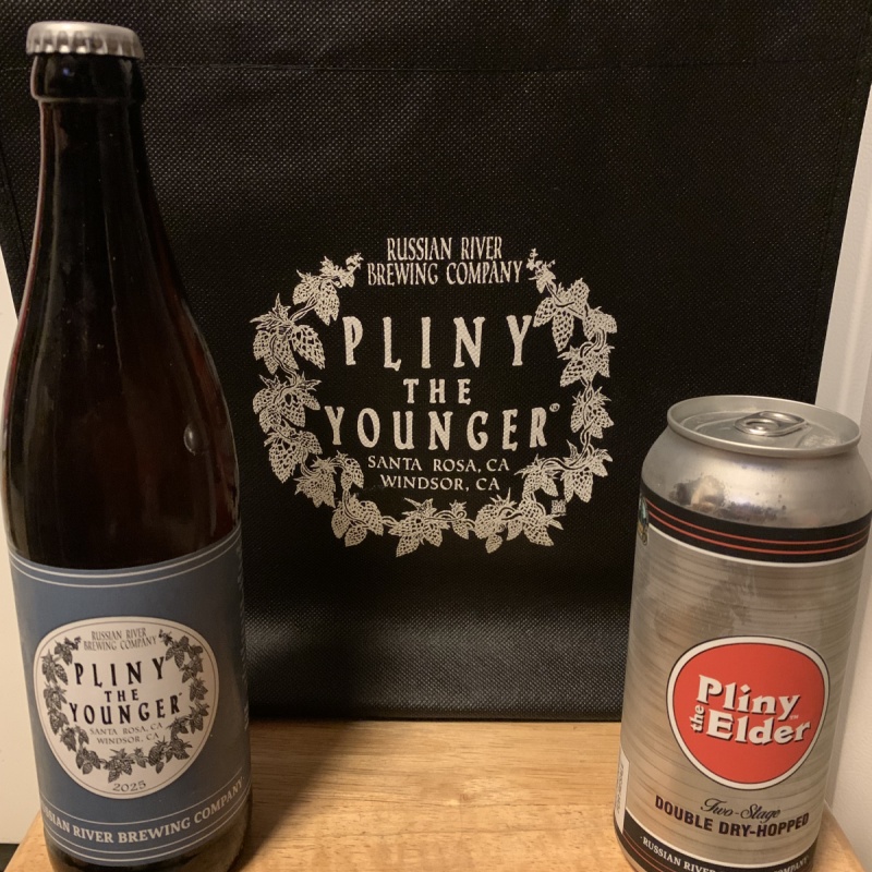 2025 Single Bottle of Pliny the Younger (032725) + Single Can of DDH Pliny the Elder (032025) - FRESH DATE + TOTE BAG!