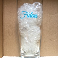 Fidens Blue Logo Willi Becher Glassware