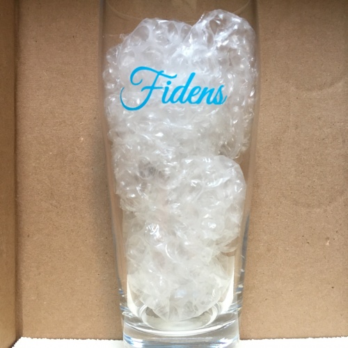 Fidens Blue Logo Willi Becher Glassware