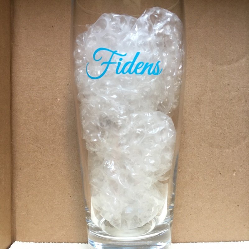 Fidens Blue Logo Willi Becher Glassware