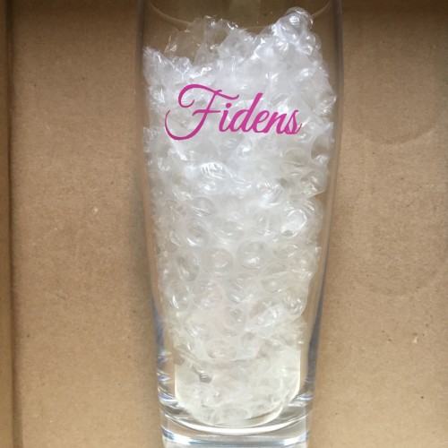 Fidens Pink Logo Willi Becher Glassware