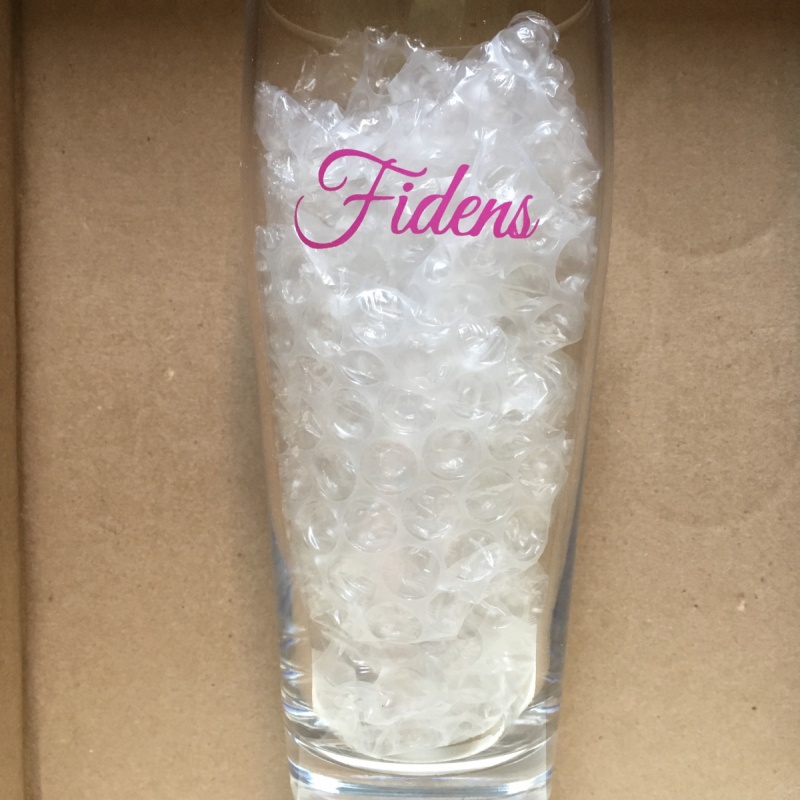 Fidens Pink Logo Willi Becher Glassware