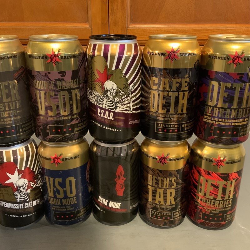 Revolution lot Stouts includes DBVSOD, VSOD  and VSO Dark Mode