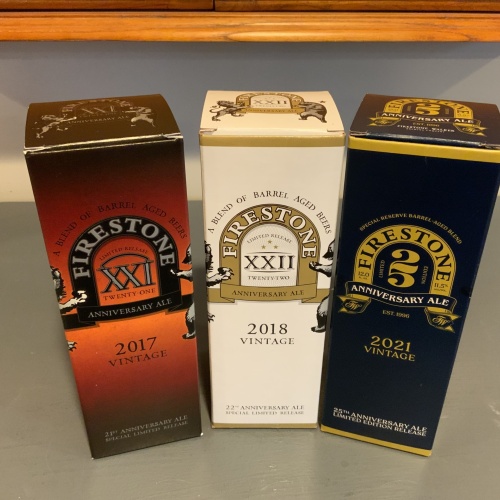 Firestone Walker Anniversary Ale  2017, 2018, and 2021 vintage